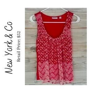 NWOT New York & Company Crimson’s Delight Tank Top